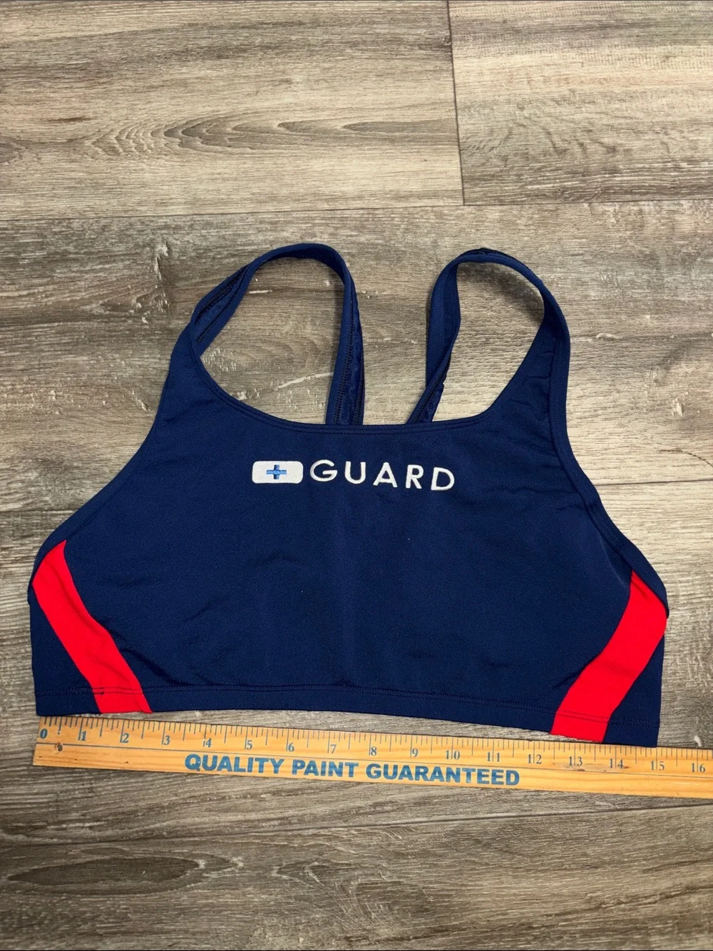 Speedo Women's Guard Swimsuit Sport Bra Top Endurance Lite Navy, sz XL